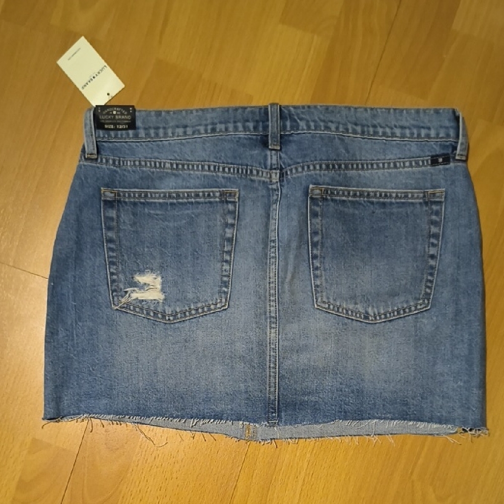 NWT Lucky Brand | Distressed Blue Mini Skirt - Picture 5 of 5